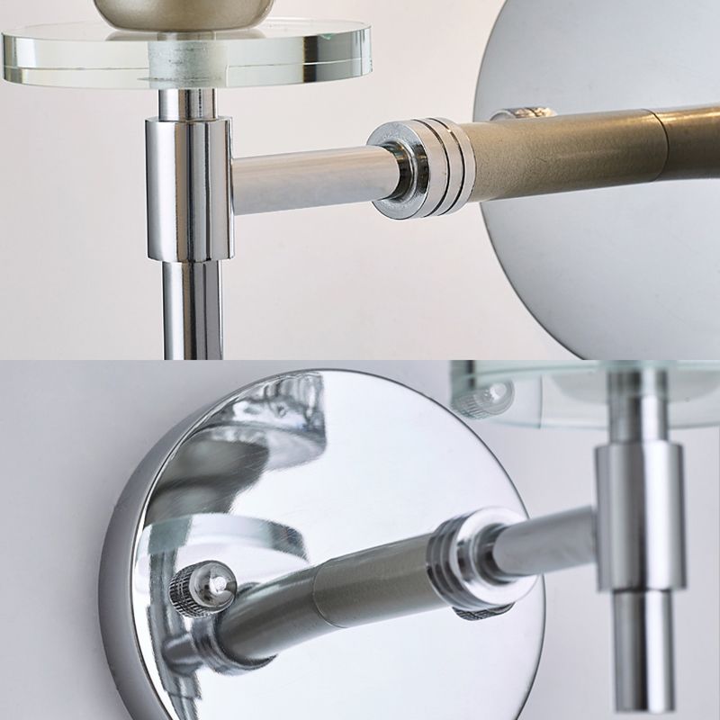 Applexion murale en verre aléatoire 1 Lumière Lumière de style moderne, finition noire / chromée