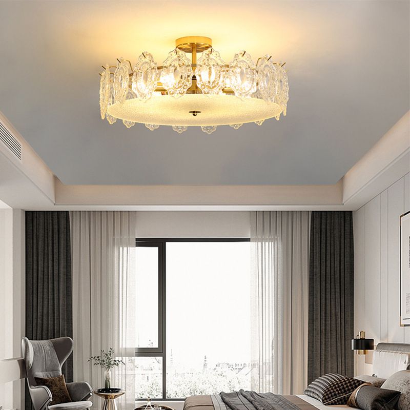 Modern Ceiling Light Household Glass Flush Mount Light Fixture for Bedroom