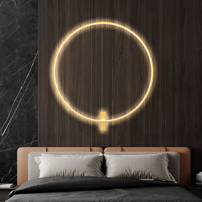 Metal Round Shape Wall Mount Lighting Modern 1-Light Wall Mounted Light Fixtures