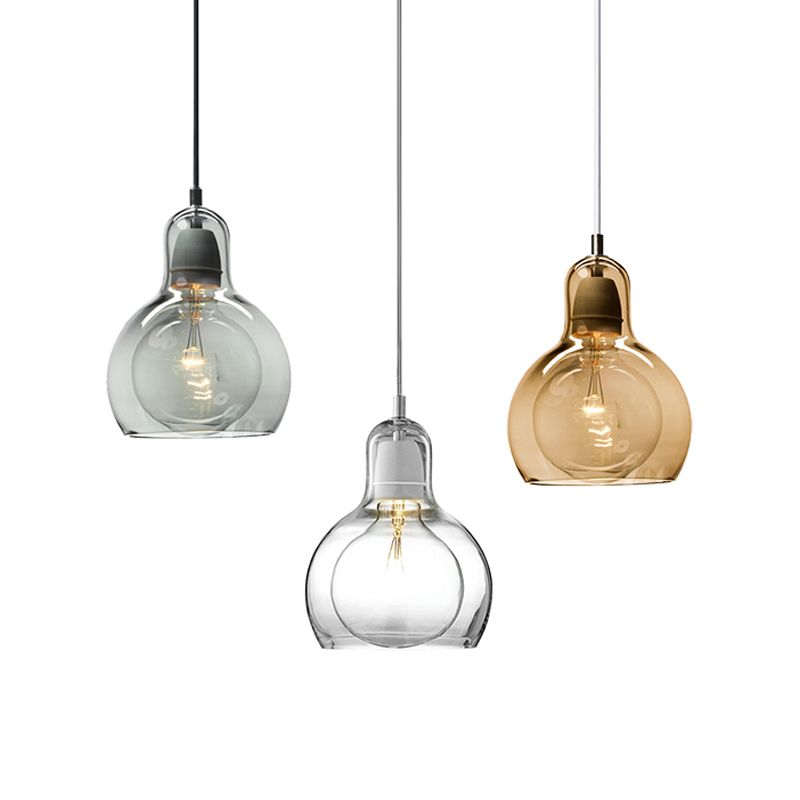 Pendre simple Light Modern Style Hanging Lightture avec une teinte en verre pour le salon