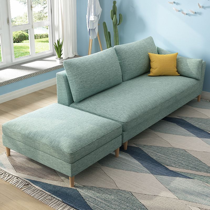 Scandinavian Upholstered Lounge Chair Square Arms Chaise for Living Room