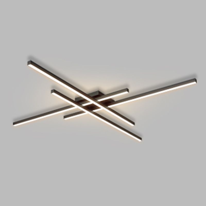 Linear Modern Flush Mount LED Metal Ceiling Mounted Light for Living Room