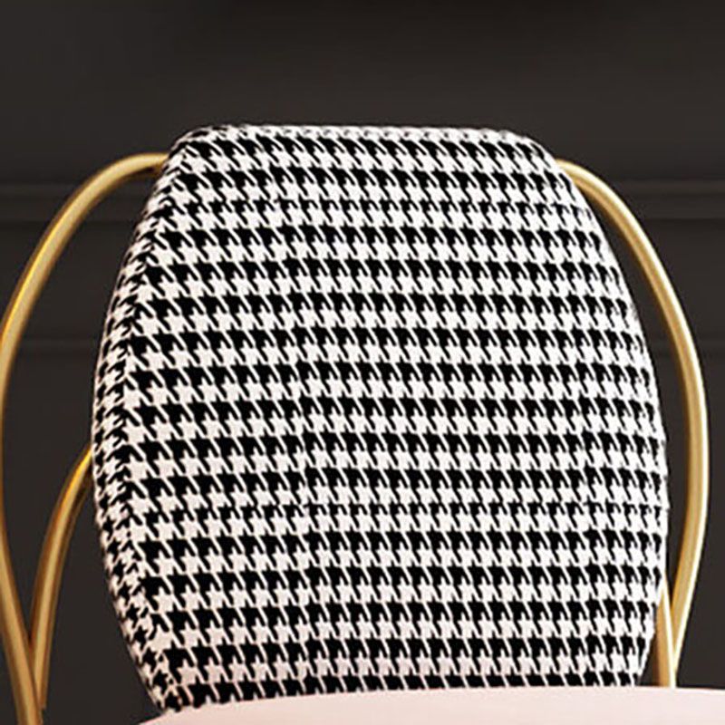 Sillas de comedor estilo Glam, silla sin brazos para comedor de cocina con patas de metal