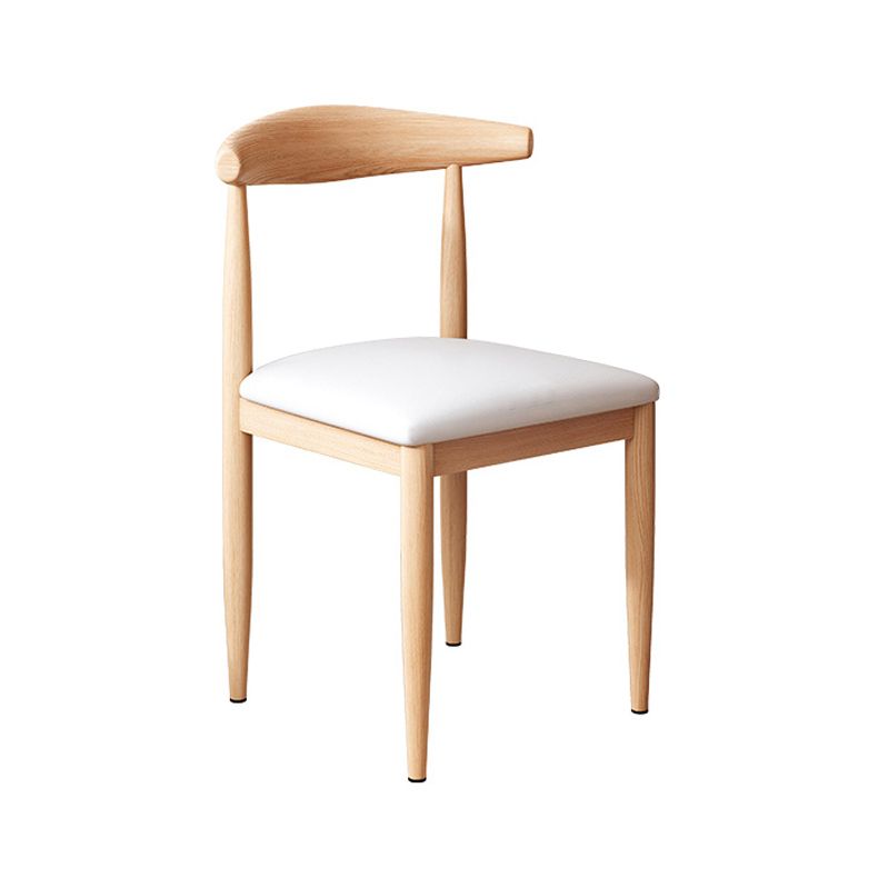 Modern Indoor-Outdoor Metal Chair Dining Room Armless Cow Horn Open Back Dining Side Chair