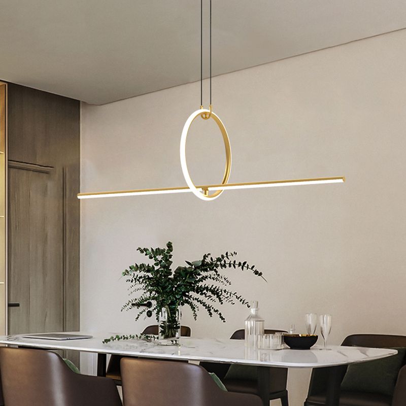 Nuevo lámpara de lámpara de metal lineal de iluminación LED moderna lineal para comedor para comedor