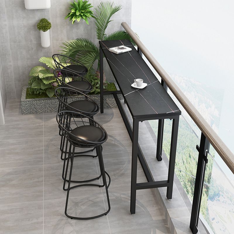 1/3/4/5 Piece Sintered Stone Bar Set Glam Matte Finish Bar Table Set
