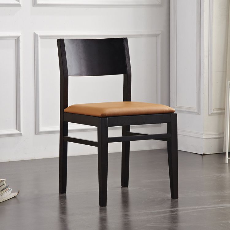 Contemporary Solid Wood Armless Dining Chairs Open Back Dining Side Chair
