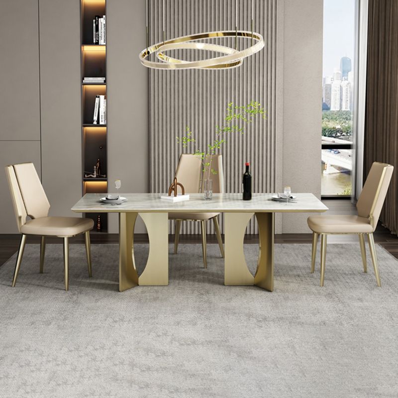 Upholstered and Metal Contemporary Armless Dining and Accent Chairs