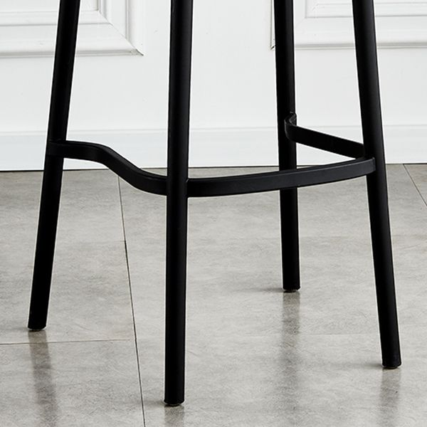 Scandinavian Low Back Plastic Counter Stool Rectangle Seat Plastic Furniture