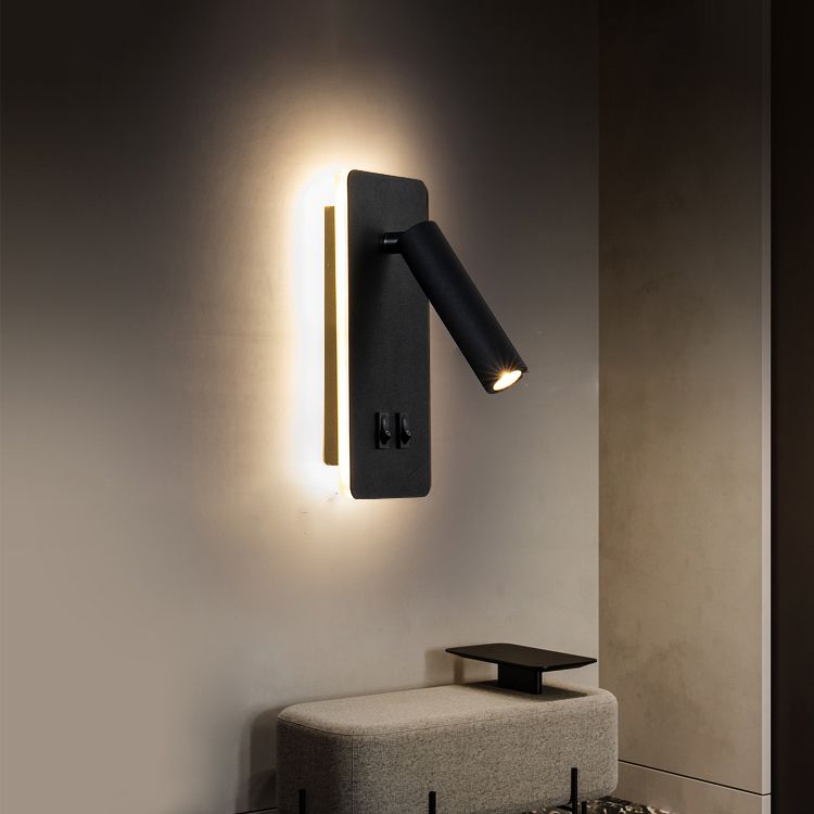 1 Light Metal Geometric Shade Reading Wall Lighting Modern Style Wall Mounted Light Fixture