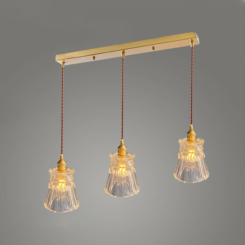 Pendre de style moderne Lumière transparente en verre transparent Light pour la barre de chevet