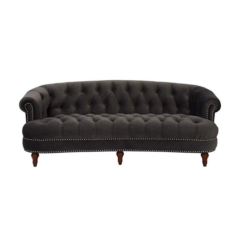 Classic Glam 3-seater Sofa  Rolled Arm Couch with Tufted Back for Living Room