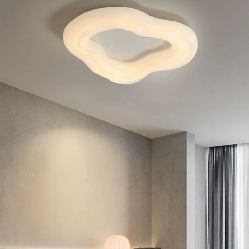 LED Cloud Shape Ceiling Flush Mount in Ivory White Contemporary Ceiling Flush
