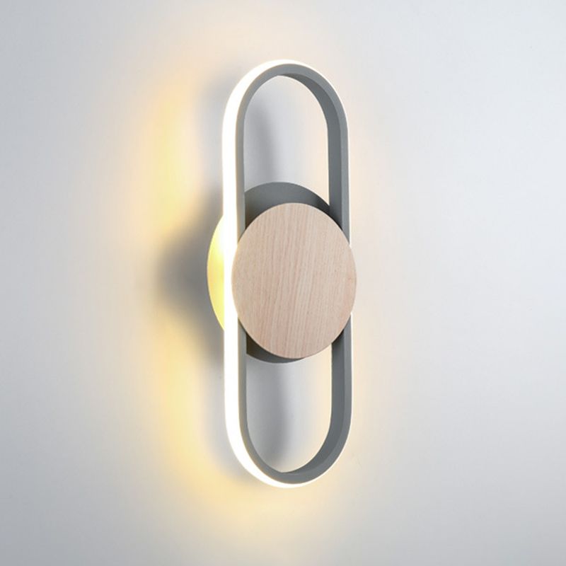 Oval Wall Light Fixtures Modern Minimalist Style Acrylic Sconces