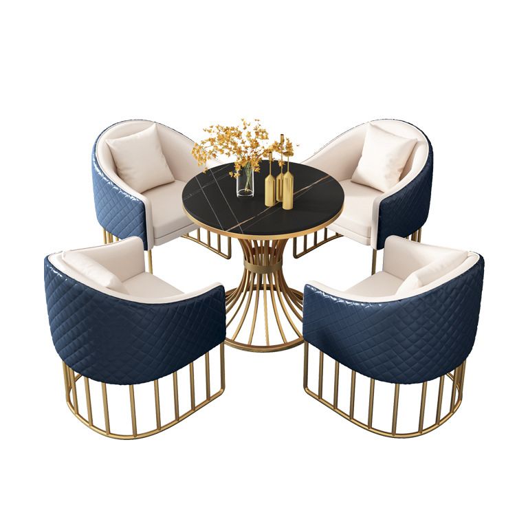 Glam Style Dining Room Set Standard Height with Pedestal Base Dining Furniture