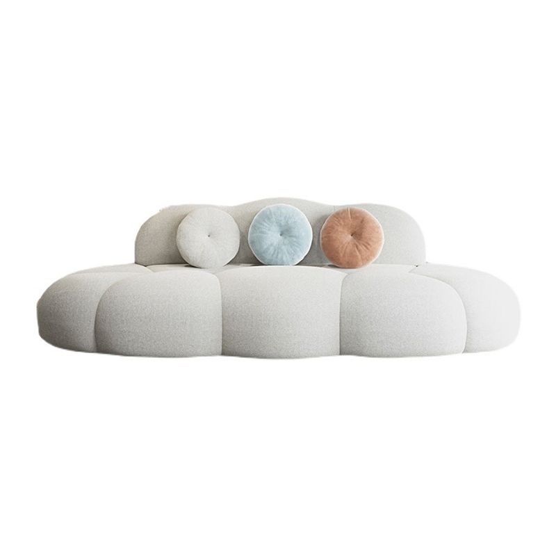 Contemporary Armless Curved Sofa Wool Sofa with Tight Back for Living Room