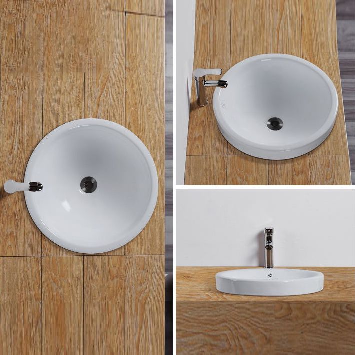 Contemporary Oval Wash Stand Ceramic Metal Undermount Bathroom Sink