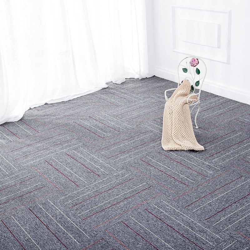 Dark Color Level Loop Carpet Tile Non-Skid Adhesive Tabs Indoor Carpet Tiles