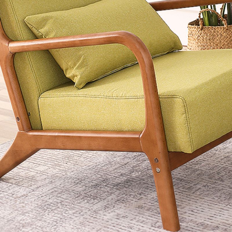 Mid-Century Modern Accent Armchair Living Room Round Arms Pillow Back Arm Chair