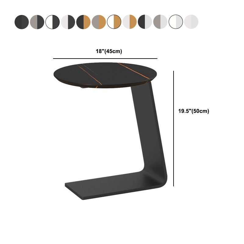 19.69" Tall Contemporary Style Side End Table Metal C Round Sofa Side Accent Table