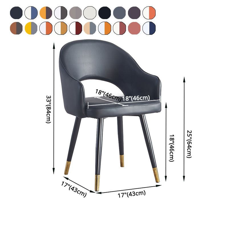 Sillón casero escandinavo tapizado con respaldo abierto Silla de comedor de metal