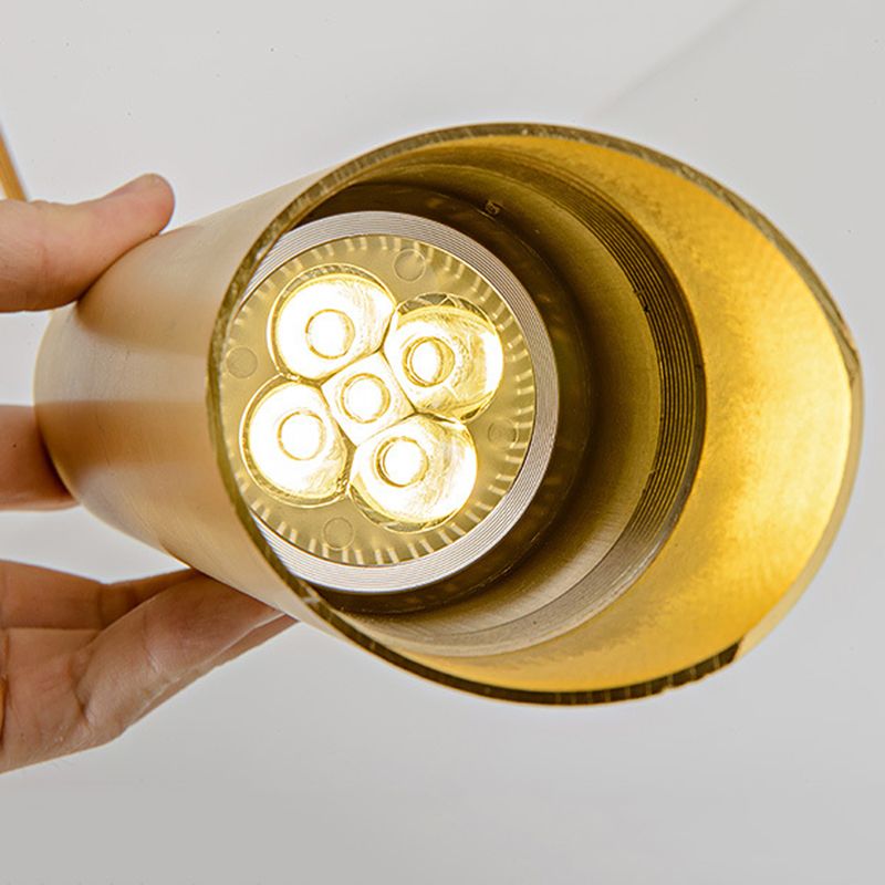 Modern Creative Cylindrical LED Pendant Light Electroplate Metal Hanging Lamp with Acrylic Shade