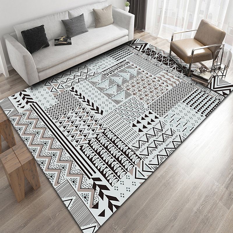 Victoria Boho-Chic Rug Tribal Symbols Area Carpet Friendly Washable Carpet for Living Room