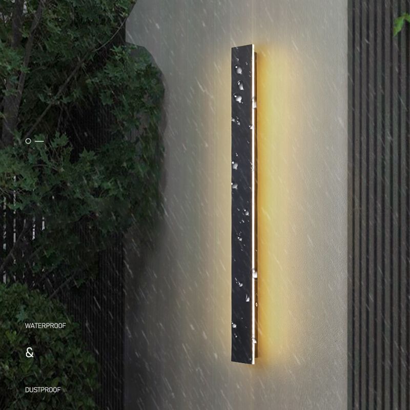 Nordic Style Iron Wall Light Strip Shape Wall Lamp with Acrylic Shade for Outdoor