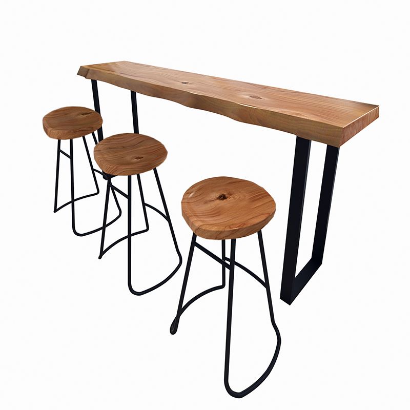 Industrial Style Bistro Bar Table Rectangle Wooden Bar Table for Dining Room