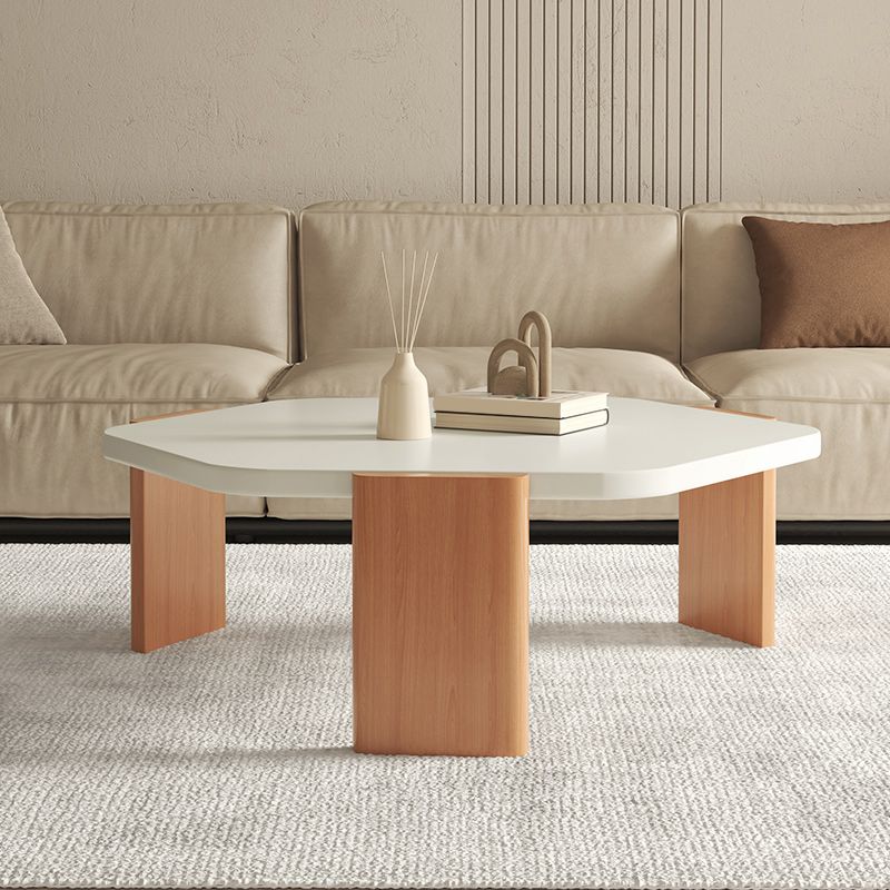 No Distressing Modern Coffee Table Set Beech Coffee Table with 3 Legs