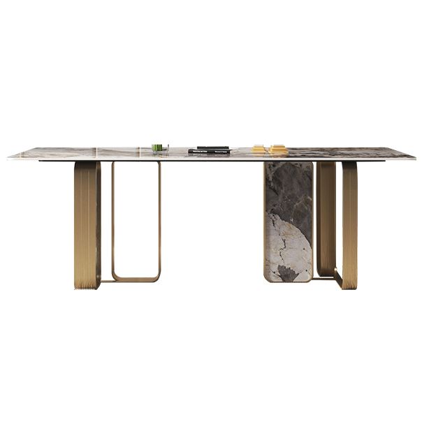 Scandinavian Style 1/3/4/5/6/7/8/9 Pieces Furniture Rectangle Sintered Stone Dining Set