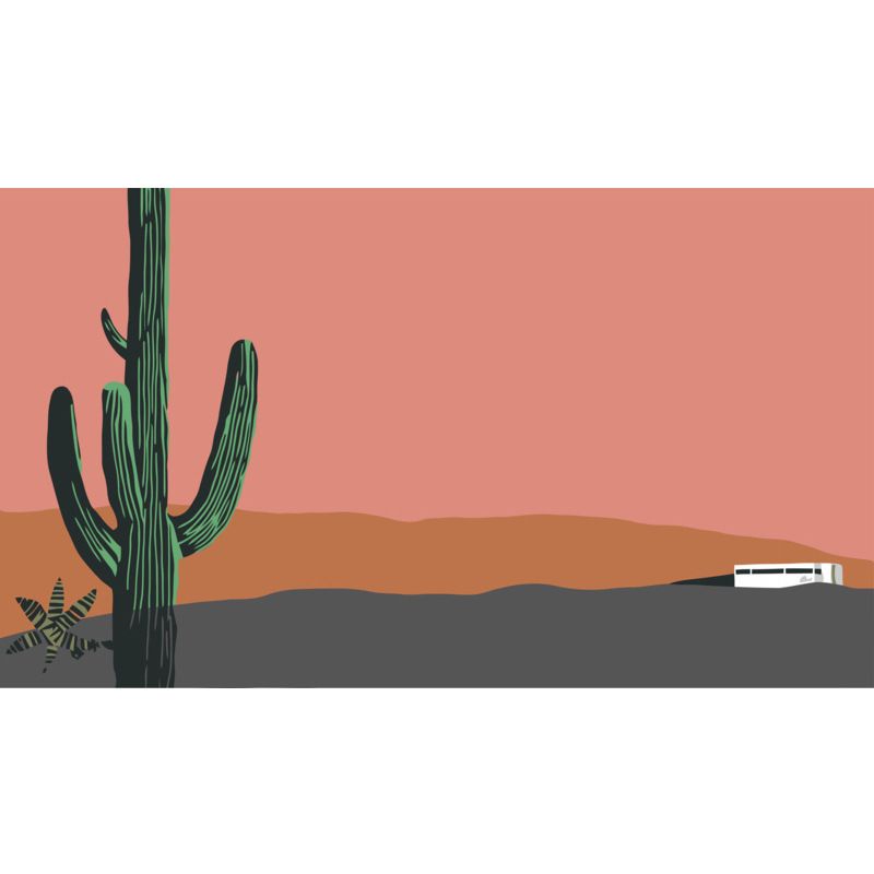 Cool Cactus and Desert Mural Wallpaper for Bedroom Decor Contemporary Wall Art, Made to Measure