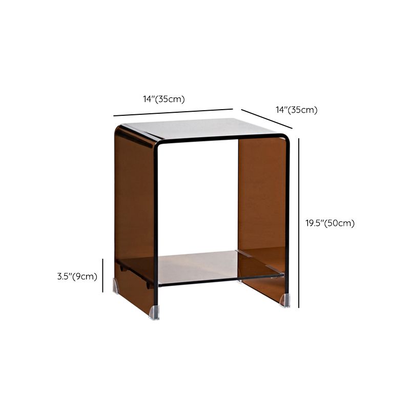 Modern Glass Corner Table Round Side End Table for Living Room