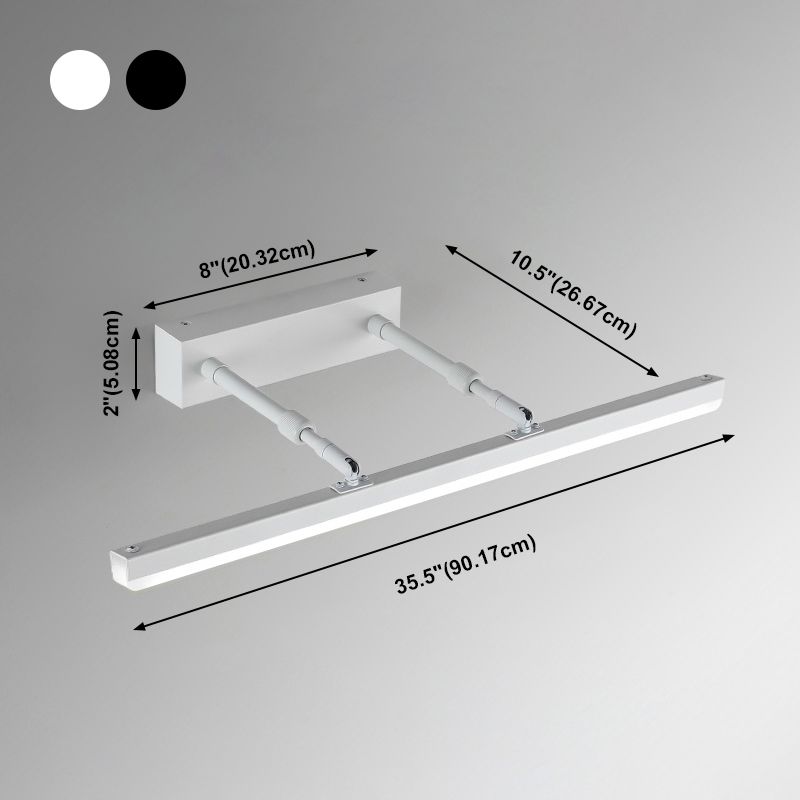 1-Light Metal Linear Mirror Wall Lighting Modern Style Wall Mounted Light Fixture