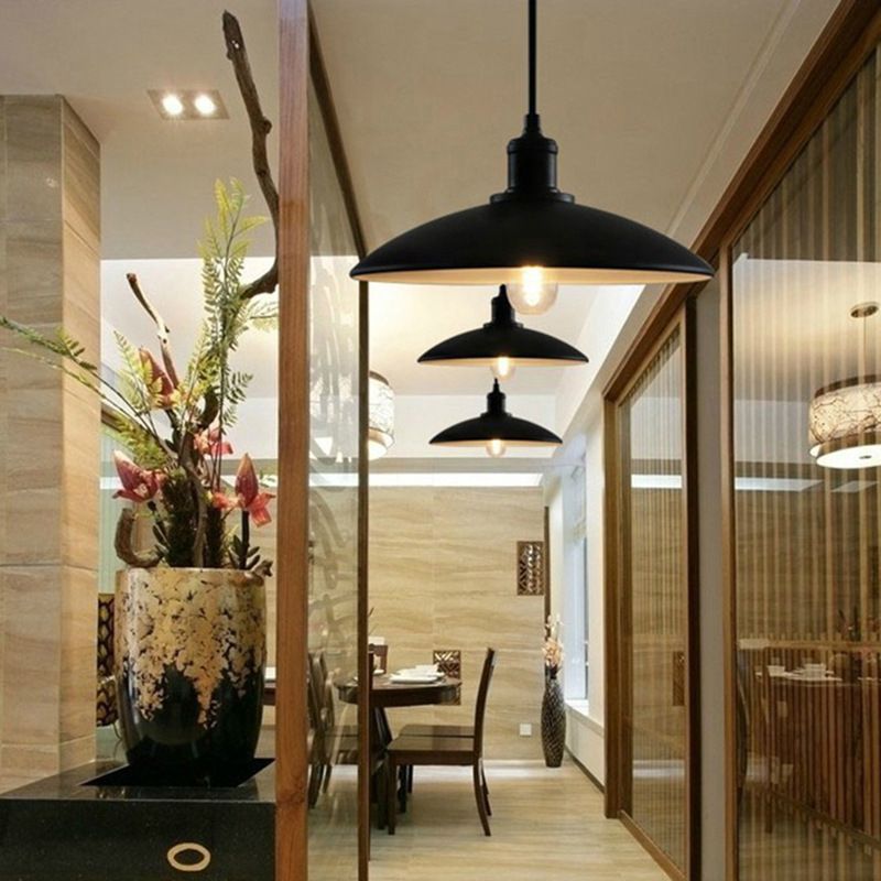 Industrial 1-Light Hanging Ceiling Light Tapered Metal Ceiling Pendant Light