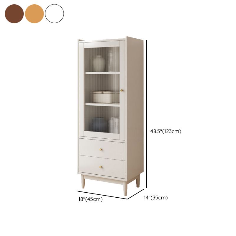 Closed Back Standard Bookshelf Solid Wood Contemporary Bookcase with Drawers