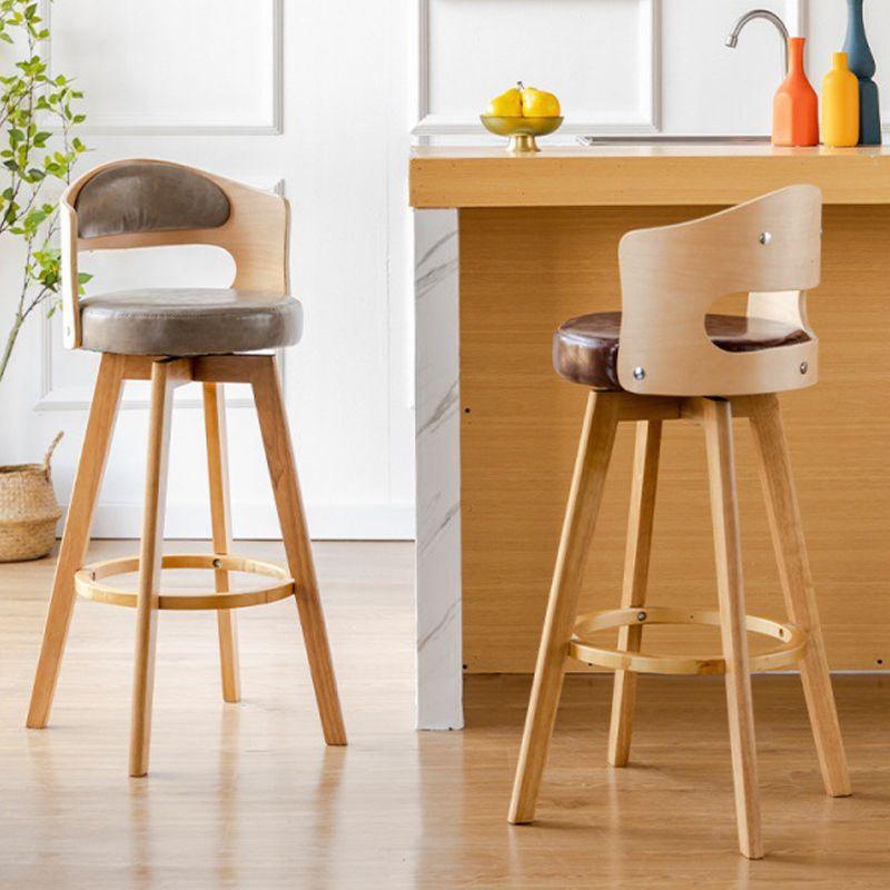 Contemporary Style Low Back Barstools with Cushion Upholstered Bar Stools