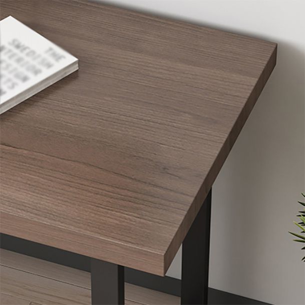 Industrial Style Office Desk Rectangle Solid Wood Desk with Sled Base for Home