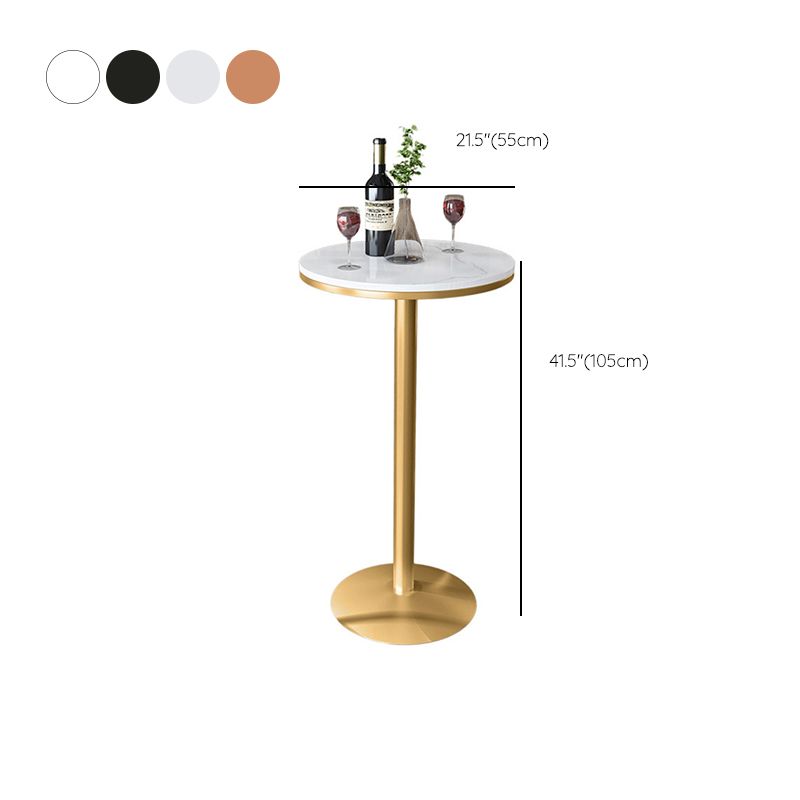 Metal Contemporary Pub Table Set 1/2/3/4 Pieces Bar Set with Upholstered Stools