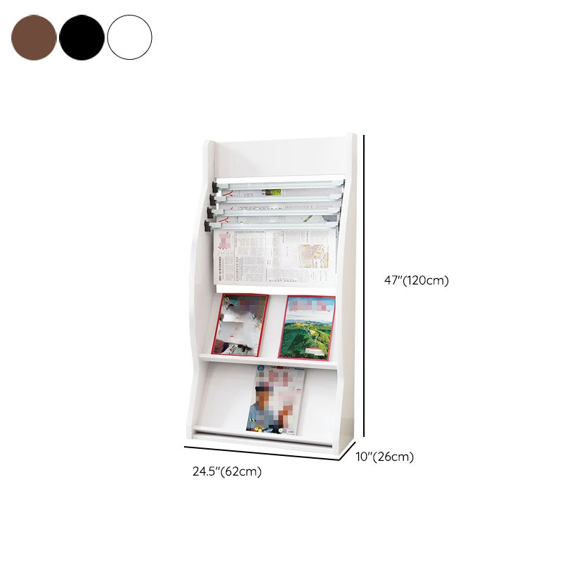 Closed Back Contemporary Bookcase Engineered Wood Vertical Bookshelf with Shelves