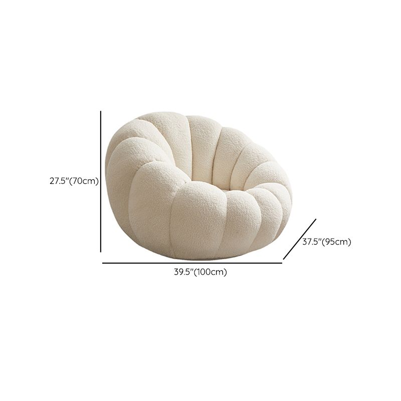 Beige Wool Stationary Sofa 27.55" High Sloped Arm Sofa for Living Room