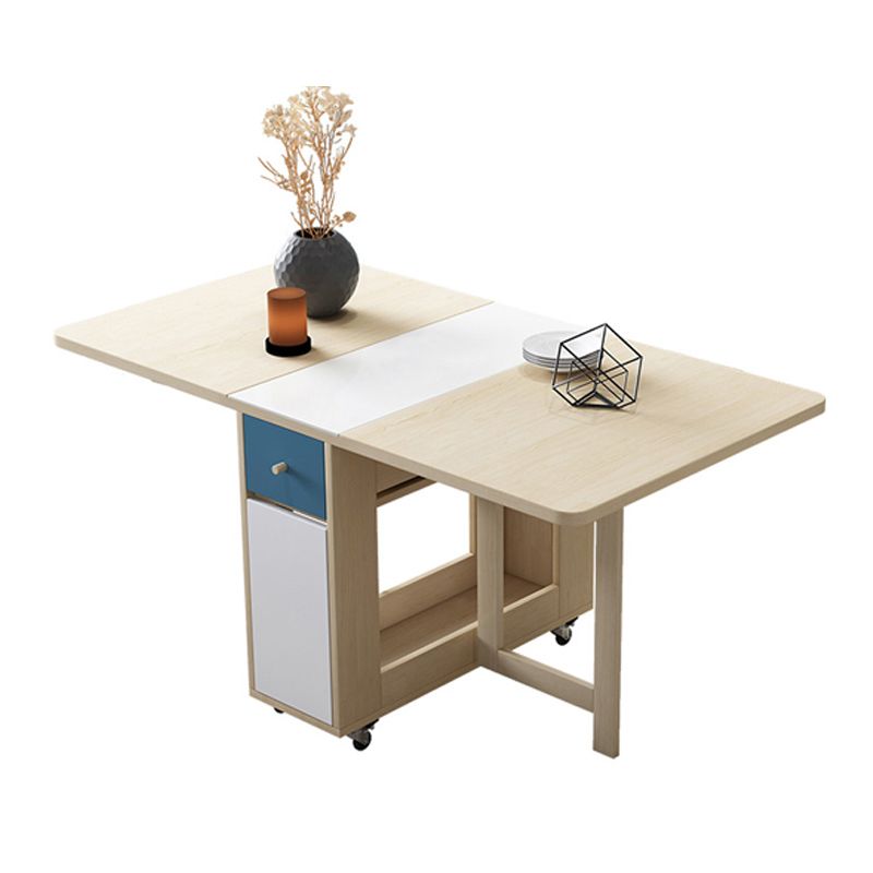Rectangle Mid-Century Modern Dining Table Wood Base Table for Home Kitchen Dinner