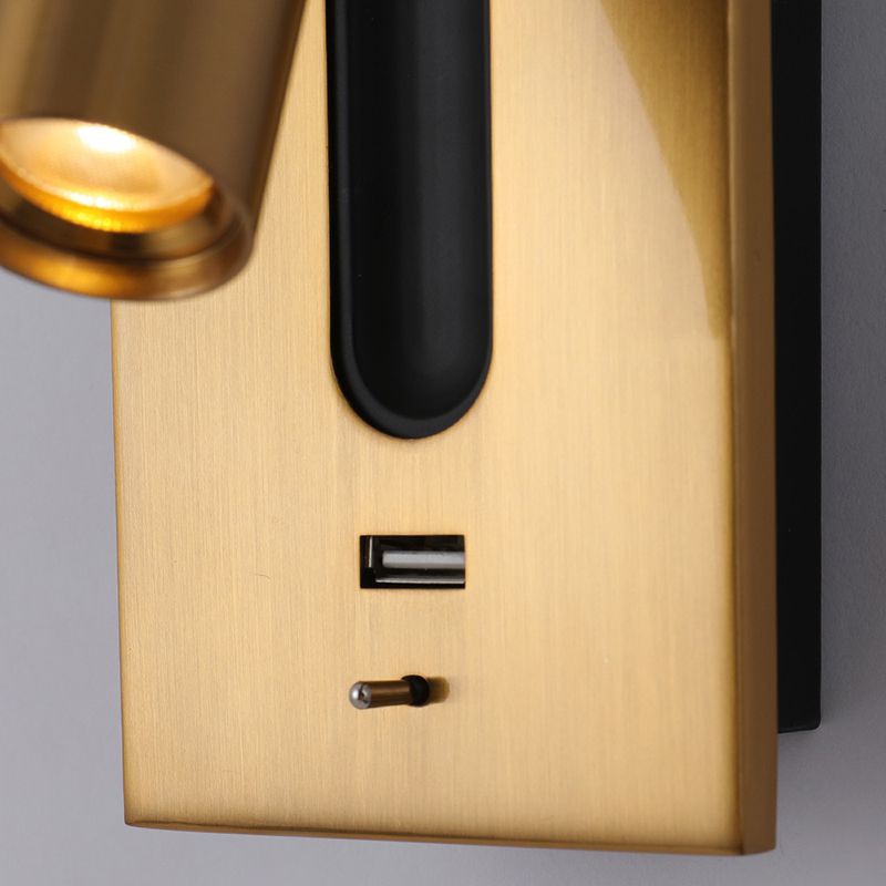 Lampada montata a parete a parete a parete in metallo contemporaneo per la lampada di lettura del letto per camera da letto