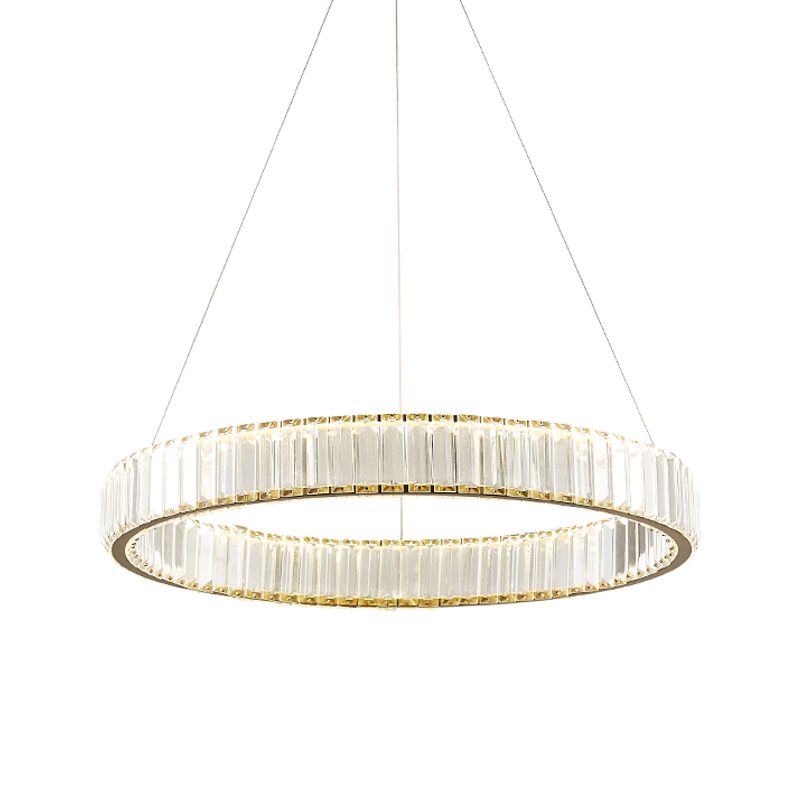 Silbernen Armband Anhänger Kronleuchter minimalistisch gerippter Kristall Schlafzimmer LED Hanging Lampe, 16 "/23,5" Dia
