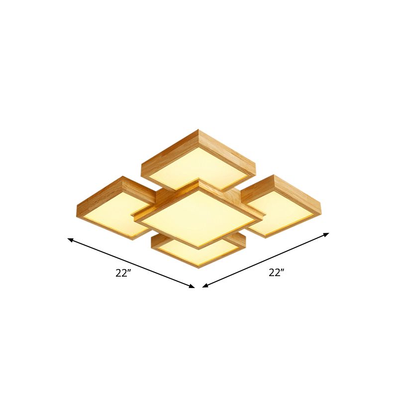 Bloc de carré beige / rectangle Fleur
