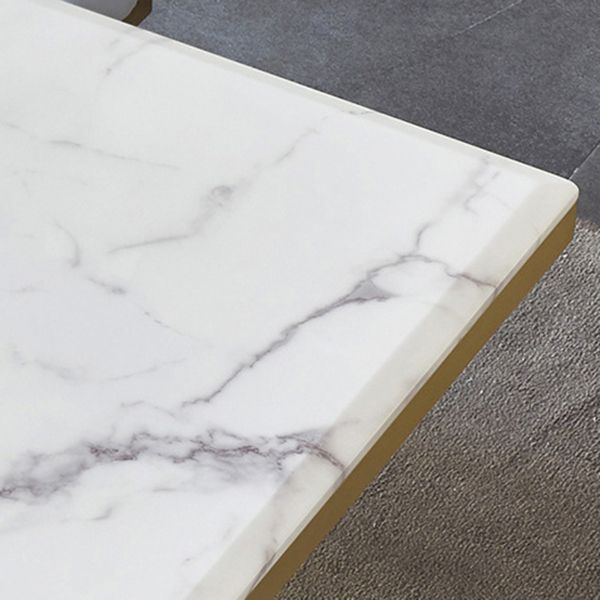 Metal Traditional Luxury Rectangle Table Sintered Stone Top Table for Dining Room