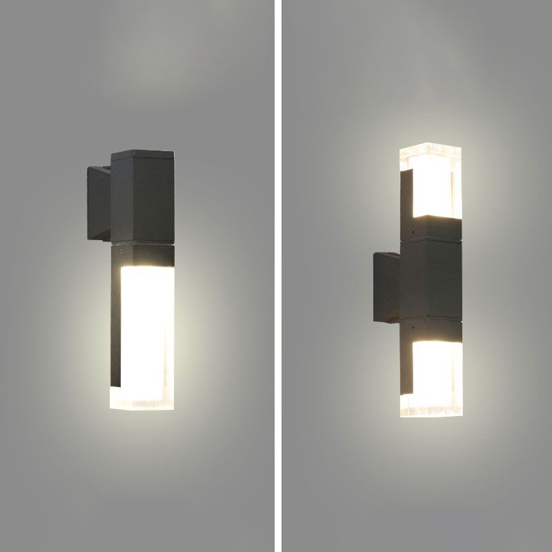 Illuminazione rettangolare a parete a parete lampada con applique acrilica contemporanea per balcone