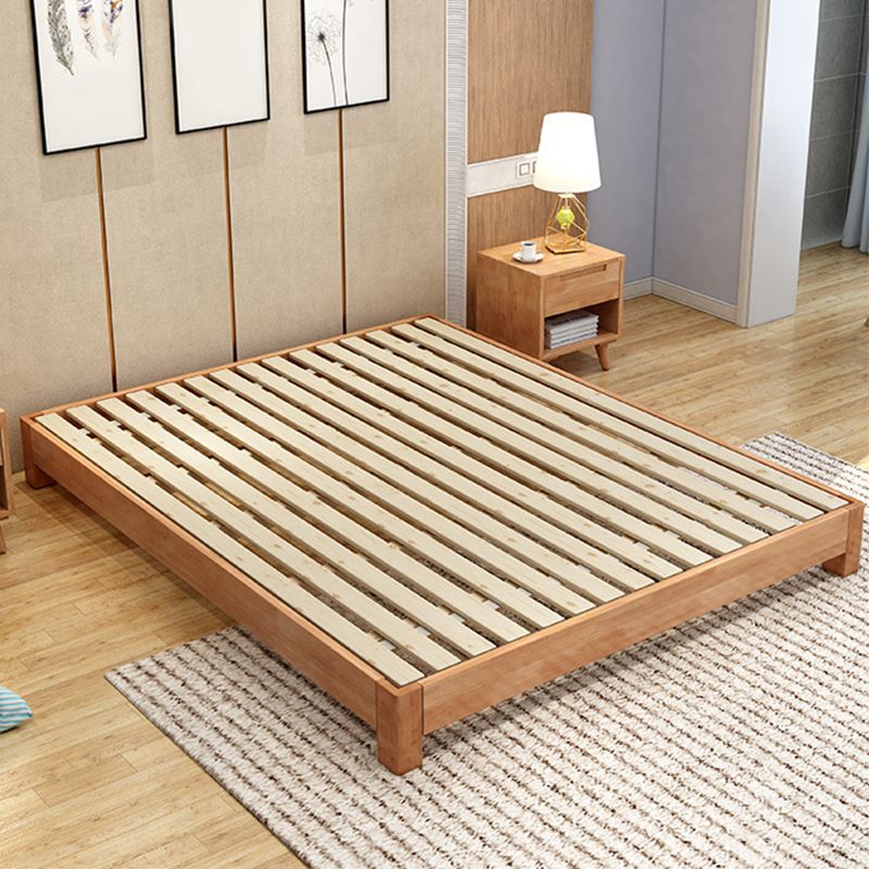 84.65 inch Wide Mid-century Bed Frame Solid Wood Platform Bed