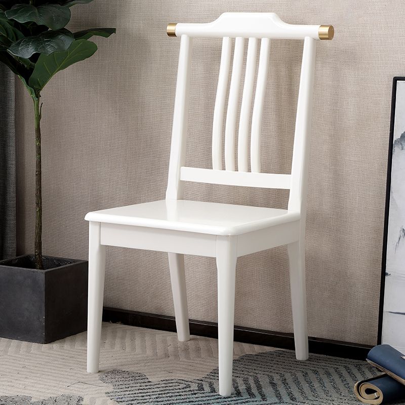 Chaise d'appoint traditionnelle en bois de 18 pouces de large, à dossier à lattes, pour usage domestique