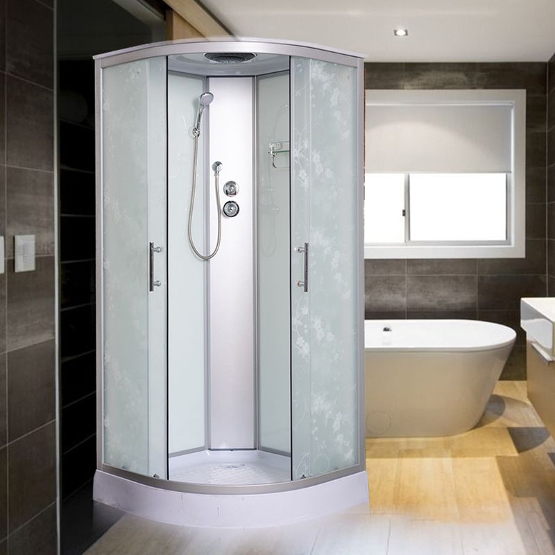 Rounded Shower Stall Double Sliding Shower Stall with Rain Shower